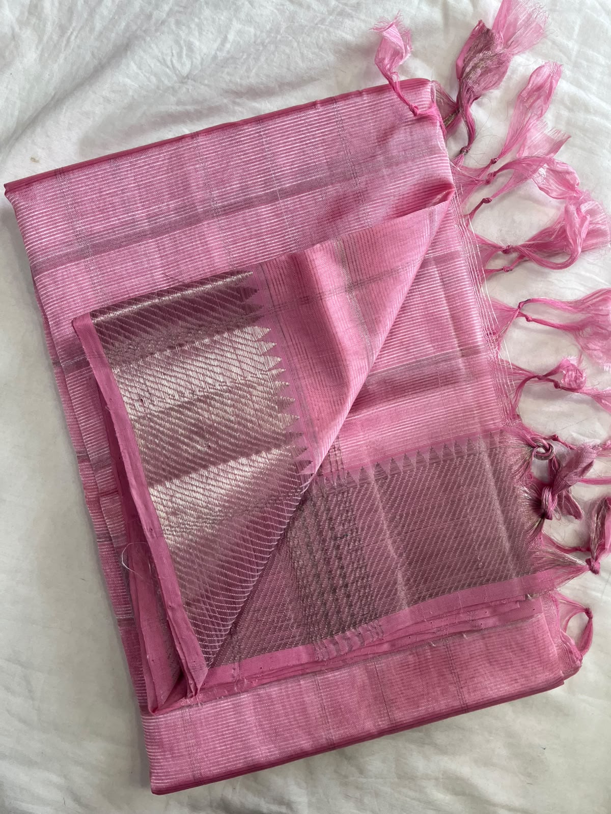Mangalagiri handloom pattu by cotton silk saree